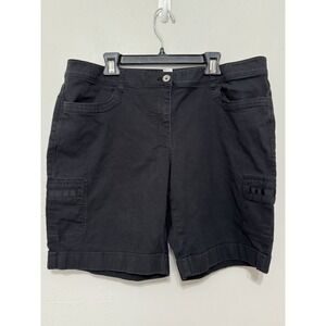 White‎ House Black Market  Cargo Shorts Women's Size 14 Utility Black